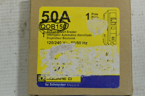 Square D Qob150 Qob 1p 120v 50 Amp Circuit Breaker - New Yym