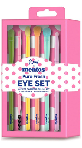 Set De 6 Brochas Para Ojos Mentos X Rude Cosmetics Color Surtido