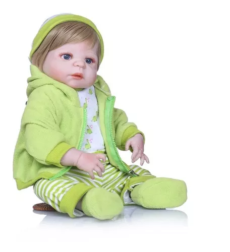 Bebê Reborn Menino Olhos fechados sorrindo - Caio - Silicone - 50cm