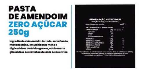 Imagem 3 de 3 de Manicrem Pasta De Amendoim Zero Açúcar - 250g