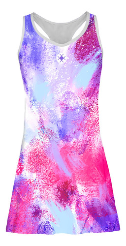 Imagem 5 de 6 de Vestido Beach Tennis C/ Shorts Rosa Tie Dye Beachwear