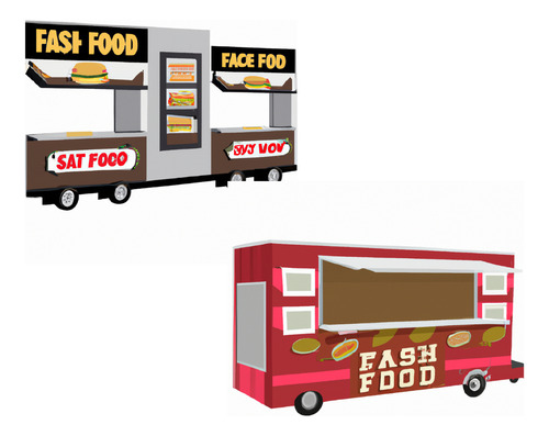 Projeto Trailer Fast Food Lanches + Brinde Prj Carretinha
