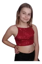 Comprar Top Crop Lentejuelas Mia Store  Brillos Noche Fiesta Teens