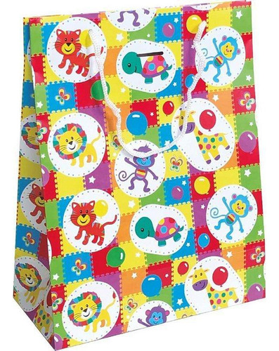 Sacola Para Presente Decorada Festas Gd 40x29x12 Pct Com 10