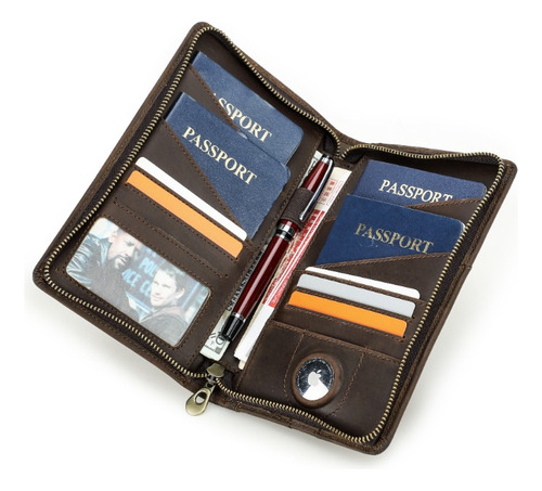 Bolso De Mano Cuero Para Celular Porta Pasaporte Familiar