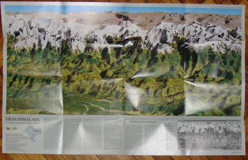 Mapa Nat Geo Revista Everest Himalaya Doble Mapa Lamina 