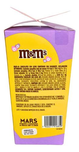 Chocolates M&m´s Cacahuate Regalo San Valentín 82.8g 3pz