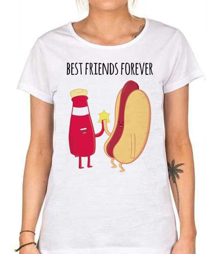 Remera De Mujer Best Friends Pancho Y Aderezo