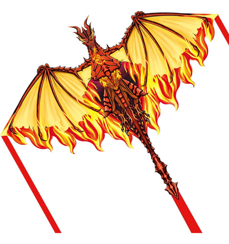 Cometa Dragón Grande Para Adultos Y Niños, Fácil De Volar