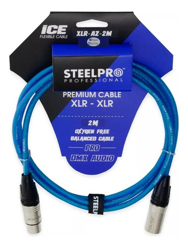 Cable Xlr 2m Balanceado Steelpro Xlr-az-2m Plug-jack Prof.