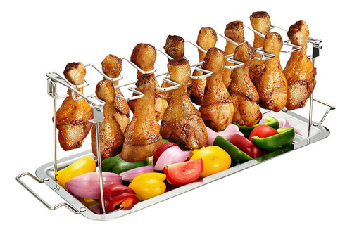 G.a Homefavor Chicken Piern Wing Rack 14 Ranuras De Acero In