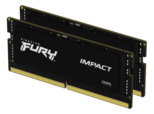 Memoria RAM Fury Impact gamer color negro 32GB 2x16GB Kingston KF556S40IBK2-32