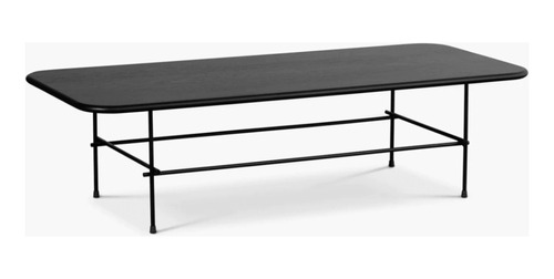 Mesa Ratona Baja Hierro Madera Rectangular Moderna Diseño