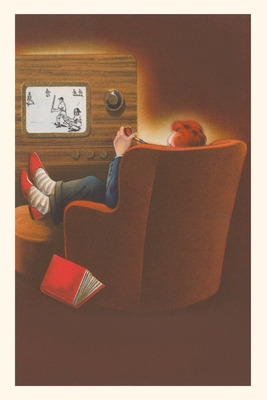 Libro Vintage Journal Man In Slippers Watching Tv Basebal...
