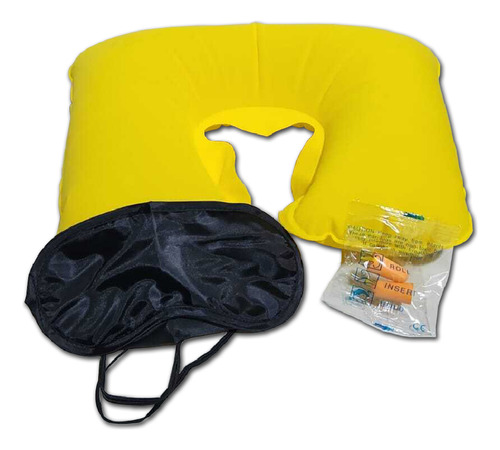 Kit Viagem Almofada Pescoço Tapa Olhos Protetor Auricular