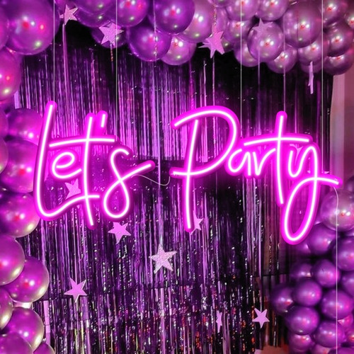 Letrero Led Neon Let´s Party Para Fiesta 
