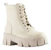 Comprar Botas Borcegos Coturno Color Blanco Plataforma
