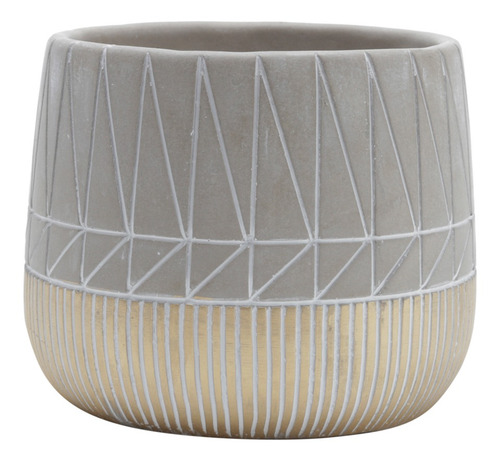 Vasos Decorativo Concreto Inlined Squares Cinza Urban