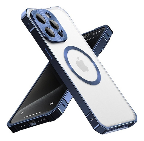 Funda Metálica De Borde Único Para iPhone 16/15 Pro Max