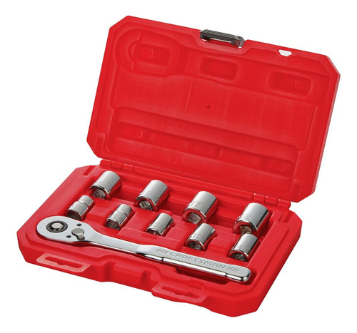 Craftsman Juego 10 Herramientas Mm Matraca De 3/8 Cmmt34564 Rojo