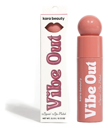 Labial Liquido Indeleble Vinil Inteso Vibe Out Kara Beauty® Acabado Vinil Brillante Color Helena