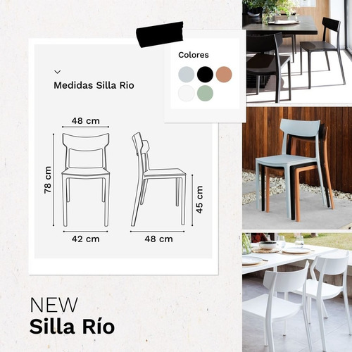 Imagen 5 de 5 de Silla De Jardín Rio Apilable | Contado