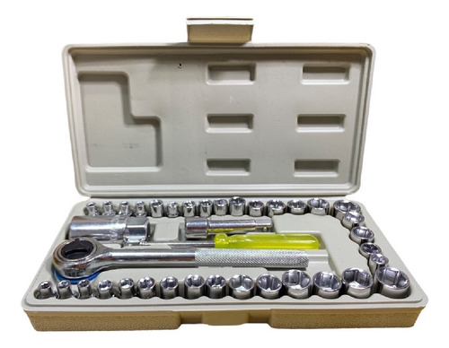 Caja De Herramientas Juego Llave Tubo Kit 40 Piezas Estuche