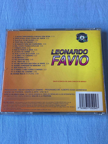 Leonardo Favio / 20 Exitos Cd 1999 Impecable (Usado)