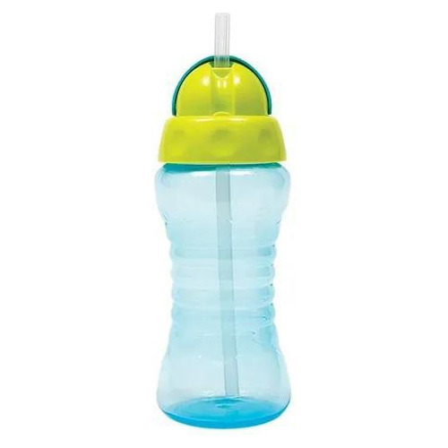Garrafinha Com Canudo De Silicone Fresh Azul - Buba
