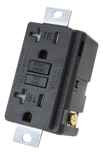 Salida Gfci Resistente 125 V 60 Hz Negro Mate