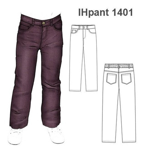 ( Moldes De Ropa)  Pantalon Jeans Niño 1401