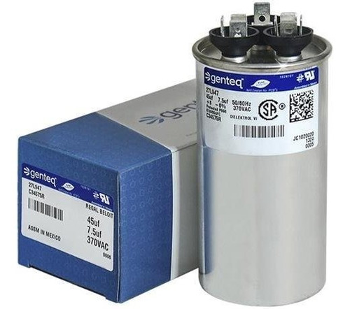 45 7,5 Uf Mfd 370 Vac Genteq Replacement Capacitor Dual