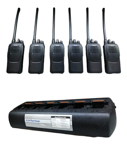 6 Radios I-com Modelo Ic-f1000 Y Base Cargador