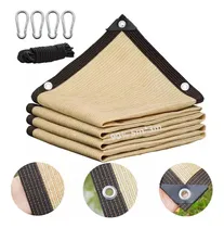 Comprar Malla Sombra En Rollo Malla De Sombra Para Jardín Beige Malla Sombra Para 5x3m Exterior 90% Raschel Lista Para Colocar Reforzada Uv Color Beige Bloqueo Velaría Jardin+ Cuerda+hebilla