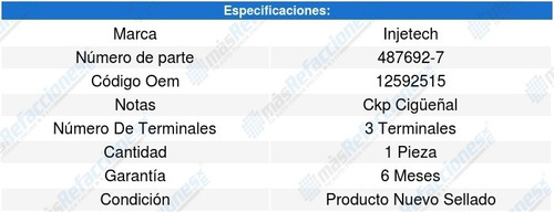 Sensor Cigüeñal Ckp Canyon 5cil 3.7l 08-12 8254361