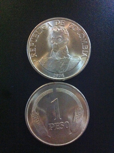 Monedas 1 Peso Colombia 1974 Sin Circular  Oferta 