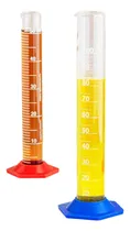 Comprar 2 Probetas De Vidrio Graduada Con Base Plastica X 100ml