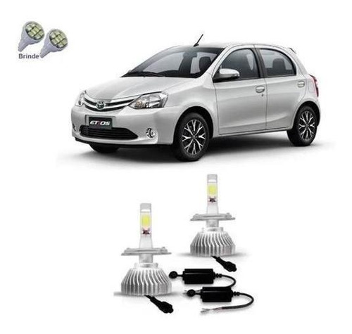 Kit Lâmpada Super Led Farol Alto E Baixo H4 Led Toyota Etios