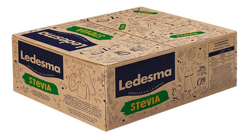 Edulcorante Stevia Ledesma Caja De 396 Sobres Individual