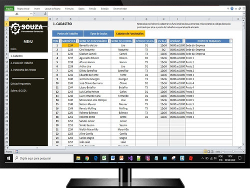 Escala De Trabalho, Matriz Escala De Serviço, Posto De Servi