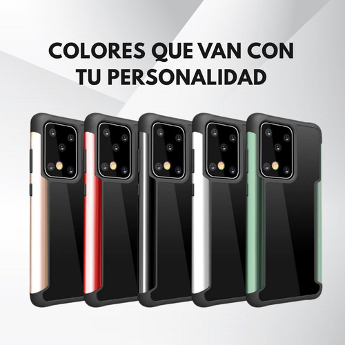 Funda Para Galaxy A50 Con Mica Varios Modelos Antigolpes Rojo Metal Color