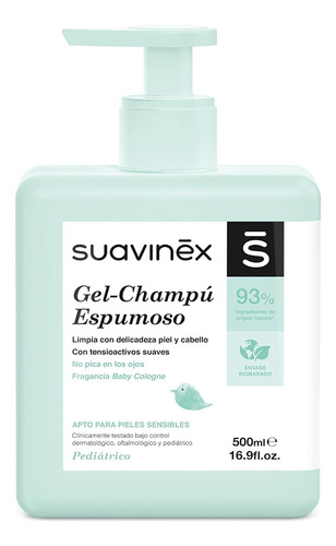 Gel Shampoo Espumoso P/baño Cuerpo Pelo Bebé Suavinex 500ml