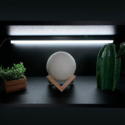 Kit 4 Tubular T5 30cm C/ Calha Acoplada Completa 6w Led Frio Luz Branco-frio 127/220v