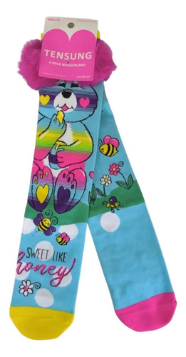 Medias Calcetines 3d Animadas Para Nenes Y Nenas Amarillo Oso Y Abejita Unico