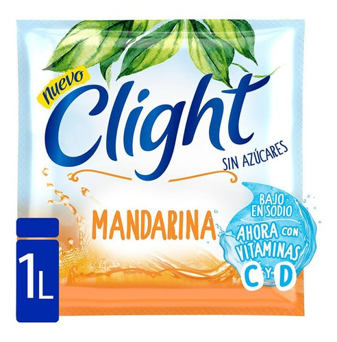 Jugo En Polvo Clight Mandarina 8 Cajas De 20 Sobres