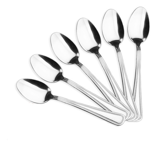 Set De 6 Cucharas Para Cafe Acero Inox Classic 12.5 Cm Mango Plateado