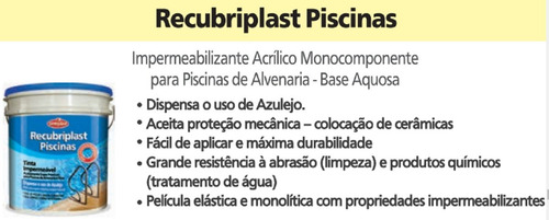 Imagem 3 de 5 de Tinta Piscina Base Agua Recubriplast 10 Lts