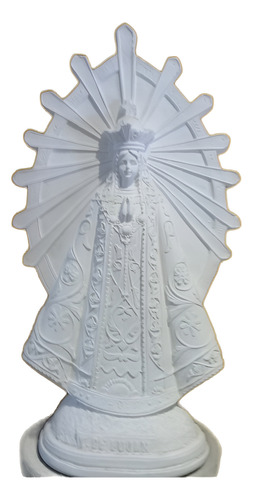 Virgen Lujan Yeso Mediana Estatua Escultura Blanco