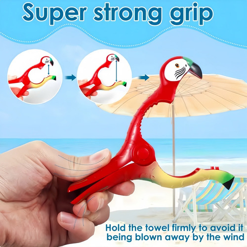 .. 4 Divertidos Clips Para Toallas De Playa, Pinzas Para La