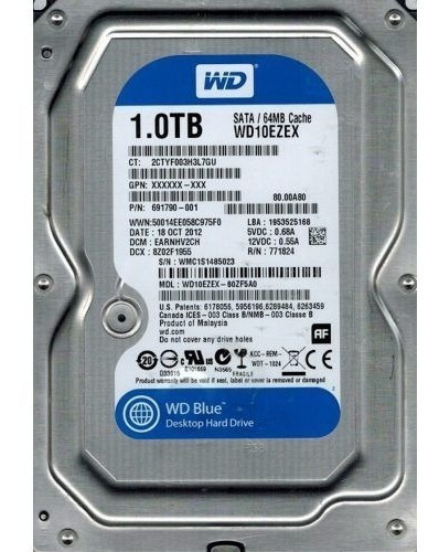 Disco Duro Interno Western Digital  Wd10ezex 1tb Plateado